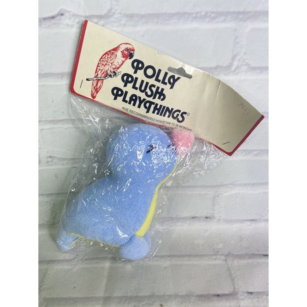 Edie Creations Polly Plush Playthings Terry Cloth Plush Stuffed Blue Seal Toy